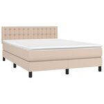 vidaXL Sommier à lattes de lit avec matelas LED Cappuccino 140x190 cm