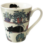 Tasse en porcelaine chat et plantes par kiub