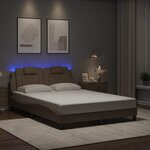 vidaXL Cadre de lit avec lumières LED cappuccino 120x200 cm similicuir