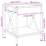 vidaXL Table de chevet avec LED infini chêne fumé 40x40x49 cm