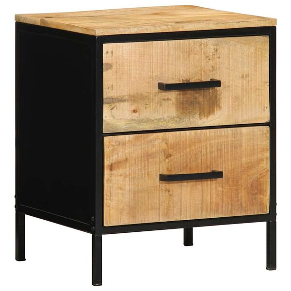 vidaXL Cabinet de chevet avec tiroir Marron et noir 40 x 35 x 50 cm