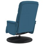 vidaXL Fauteuil inclinable de massage avec repose-pied bleu velours
