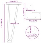 vidaXL Pieds en épingle à cheveux pour table basse 4 pièces Anthracite 30 cm Acier massif