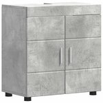 vidaXL Ensemble d'armoire de salle de bain TULUM Gris béton