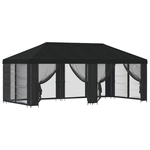 vidaXL Abri de jardin avec parois 6 x 3 m Noir Polyester et Acier