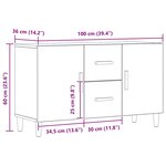 vidaXL Buffet chêne artisanal 100x36x60 cm bois d'ingénierie
