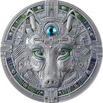 Pièce de monnaie en Argent 1000 Satoshi g 62.2 (2 oz) Millésime 2025 Techno Totem THE WOLF