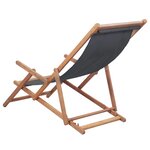 vidaXL Chaise pliable de plage Tissu et cadre en bois Gris