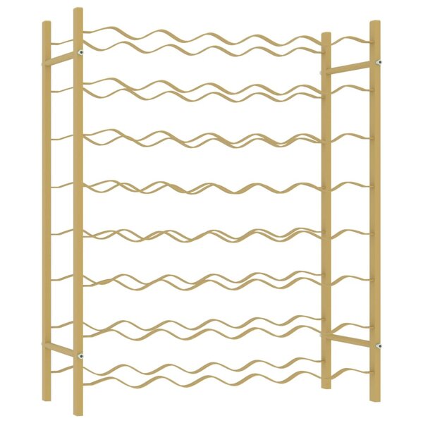 vidaXL Casier à bouteilles pour 48 bouteilles Doré Métal