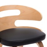 vidaXL Chaises à manger lot de 2 noir bois courbé et similicuir