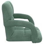 vidaXL Fauteuil de sol ajustable Vert Mer Velours
