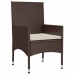 vidaXL Salon de jardin 4 Pièces avec coussins Marron Résine tressée