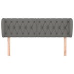 vidaXL Tête de lit avec oreilles Gris foncé 147x23x78/88 cm Tissu