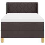 vidaXL Lit à ressorts avec matelas Marron foncé 200 x 90 cm Polyester