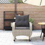 vidaXL Chaise à bascule de jardin avec coussins gris clair poly rotin