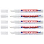 Marqueur Spécial Pneu Caoutchouc 8050 Blanc Pointe Ronde 2-4 mm x 5 EDDING