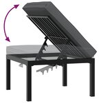 vidaXL Salon de jardin 4 Pièces avec coussins noir aluminium