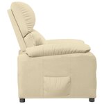 vidaXL Fauteuil inclinable Crème Tissu