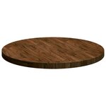 vidaXL Plateau de table Marron foncé Ø 80 x 4 cm Bois de chêne massif