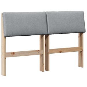 vidaXL Tête de lit capitonnée Gris clair 120 cm Pin massif
