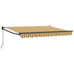 vidaXL Auvent rétractable Jaune Gris et Blanc 3 5 x 2 m