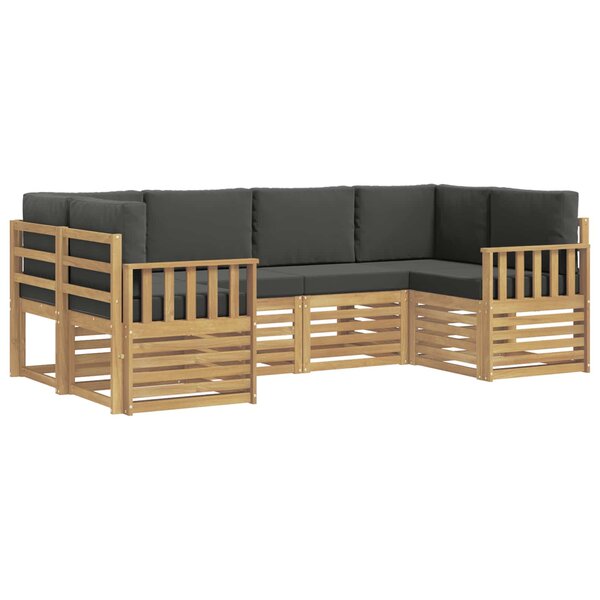 vidaXL Ensemble de canapés d'extérieur 5 pc Blanc et Anthracite