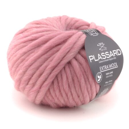 Grosse laine mèche extra wool 377 rose 100  laine