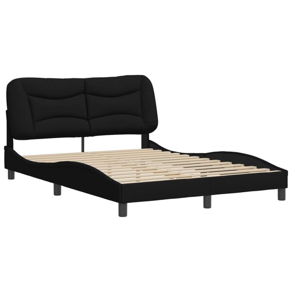 vidaXL Cadre de lit sans matelas noir 140x200 cm tissu