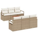 vidaXL Ensemble de Canapés de Jardin Beige 7 Pièces Beige  blanc Moyen
