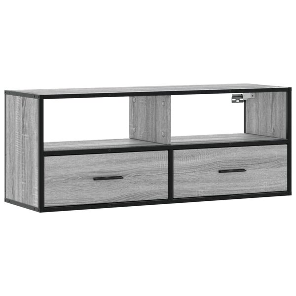 vidaXL Meuble TV sonoma gris 100x31x39 5 cm bois d'ingénierie et métal