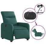 vidaXL Fauteuil inclinable électrique Vert foncé Tissu