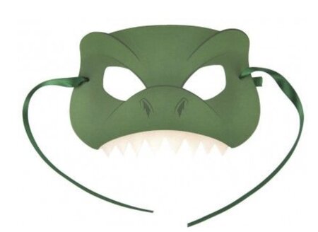Set de 8 masques Dino avec ruban Vert