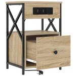 vidaXL Cabinet de chevet avec tiroir Chêne sonoma 40 x 31 x 60 cm