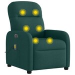 vidaXL Fauteuil de massage inclinable électrique Vert foncé Tissu