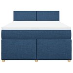 vidaXL Sommier à lattes de lit avec matelas Bleu 140x190 cm Tissu