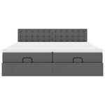 VidaXL Cadre de lit ottoman avec matelas gris foncé 160x200cm tissu