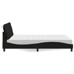 vidaXL Lit avec matelas noir 140x190 cm tissu