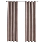 vidaXL Rideaux occultants avec anneaux en métal 2 Pièces Taupe 140x245 cm