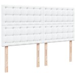 vidaXL Sommier à lattes de lit avec matelas Blanc 200x200cm Similicuir