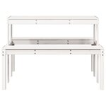 vidaXL Table de pique-nique blanc 110x134x75 cm bois massif de pin