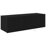 Meuble TV vidaXL avec éclairage LED Chêne noir 100x35x31 cm