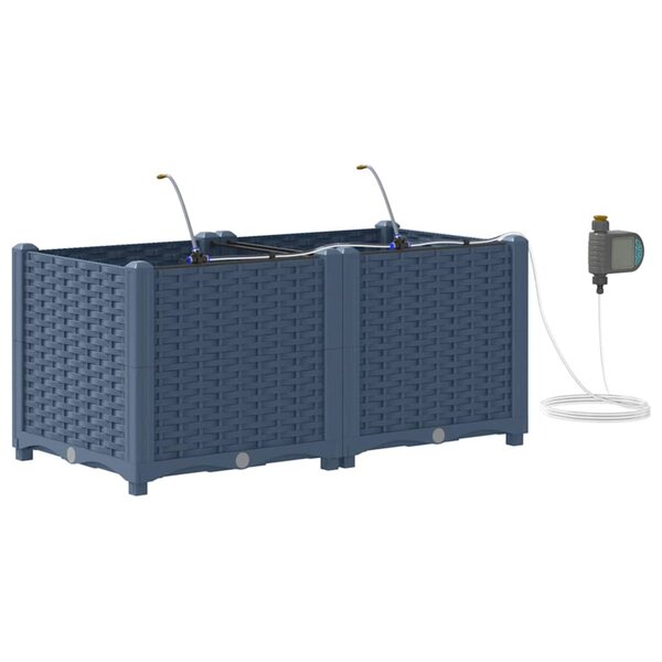 vidaXL Pots de jardin Gris 80 x 40 x 37.5 cm Acier