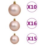 vidaXL Arbre de Noël artificiel pré-éclairé/boules argenté 240 cm PET