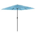 vidaXL Parasol de jardin avec mât en acier bleu 248x248x248 cm
