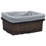vidaXL Ensemble de paniers gigognes 3 Pièces Marron Saule
