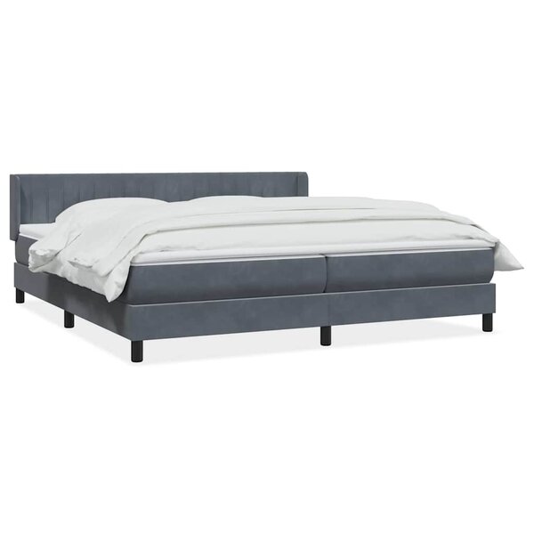 vidaXL Sommier à lattes de lit et matelas gris foncé 180x220cm velours