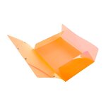 Exacompta : chemise 3 rabats elastiques 24x32cm polypropylène transparent orange