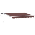 vidaXL Cadre de store manuel avec LEDs Marron et blanc 3 5 x 2 5 m