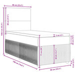 vidaXL Sommier à lattes de lit et matelas Gris clair 90x190 cm Velours
