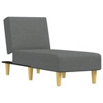 vidaXL Chaise longue gris foncé tissu